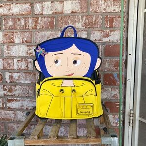 Loungefly Coraline Character Yellow and Blue Backpack